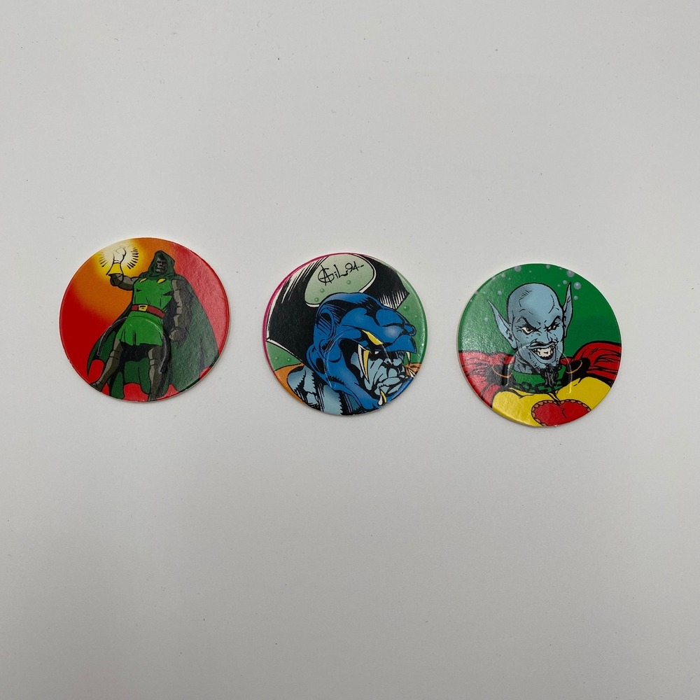 Marvel Fantastic Four Pogs Lot of 3 1994 Doctor Doom Attuma Warlord‎ Krang